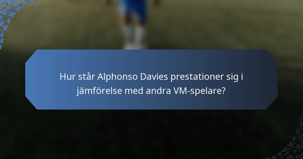 Hur står Alphonso Davies prestationer sig i jämförelse med andra VM-spelare?