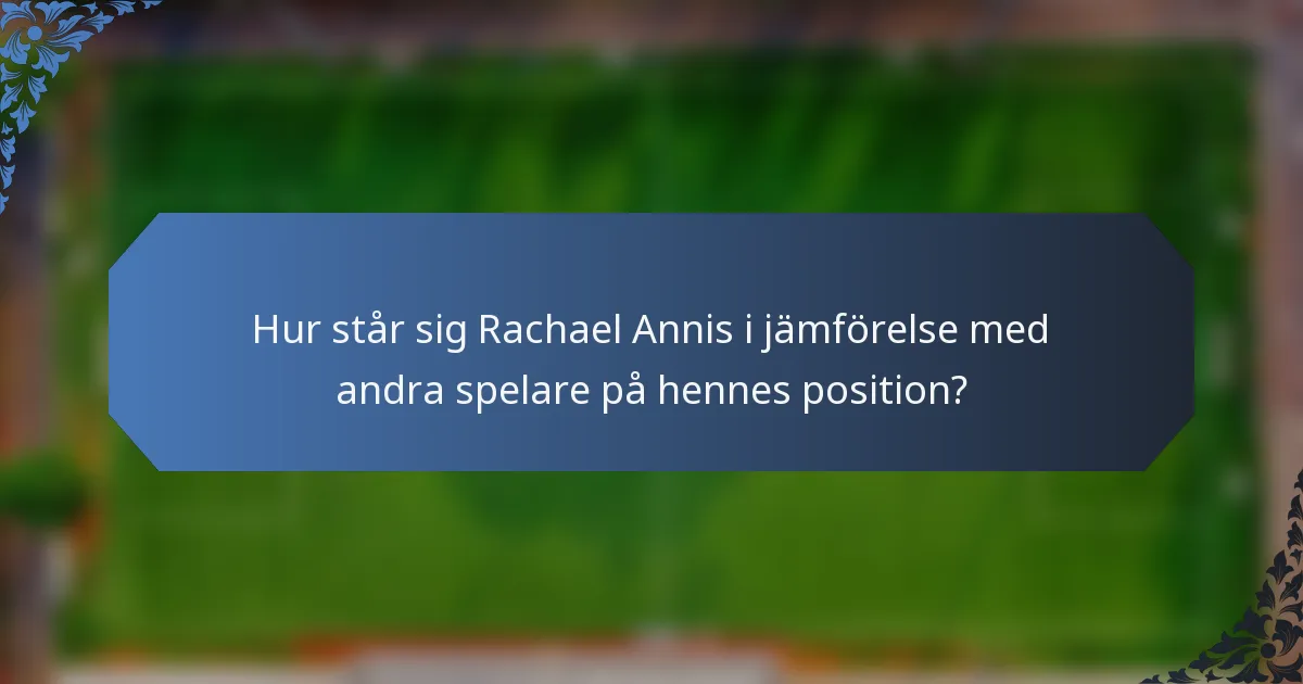 Hur står sig Rachael Annis i jämförelse med andra spelare på hennes position?