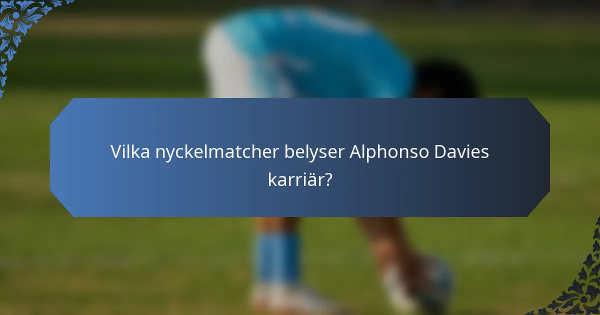 Vilka nyckelmatcher belyser Alphonso Davies karriär?